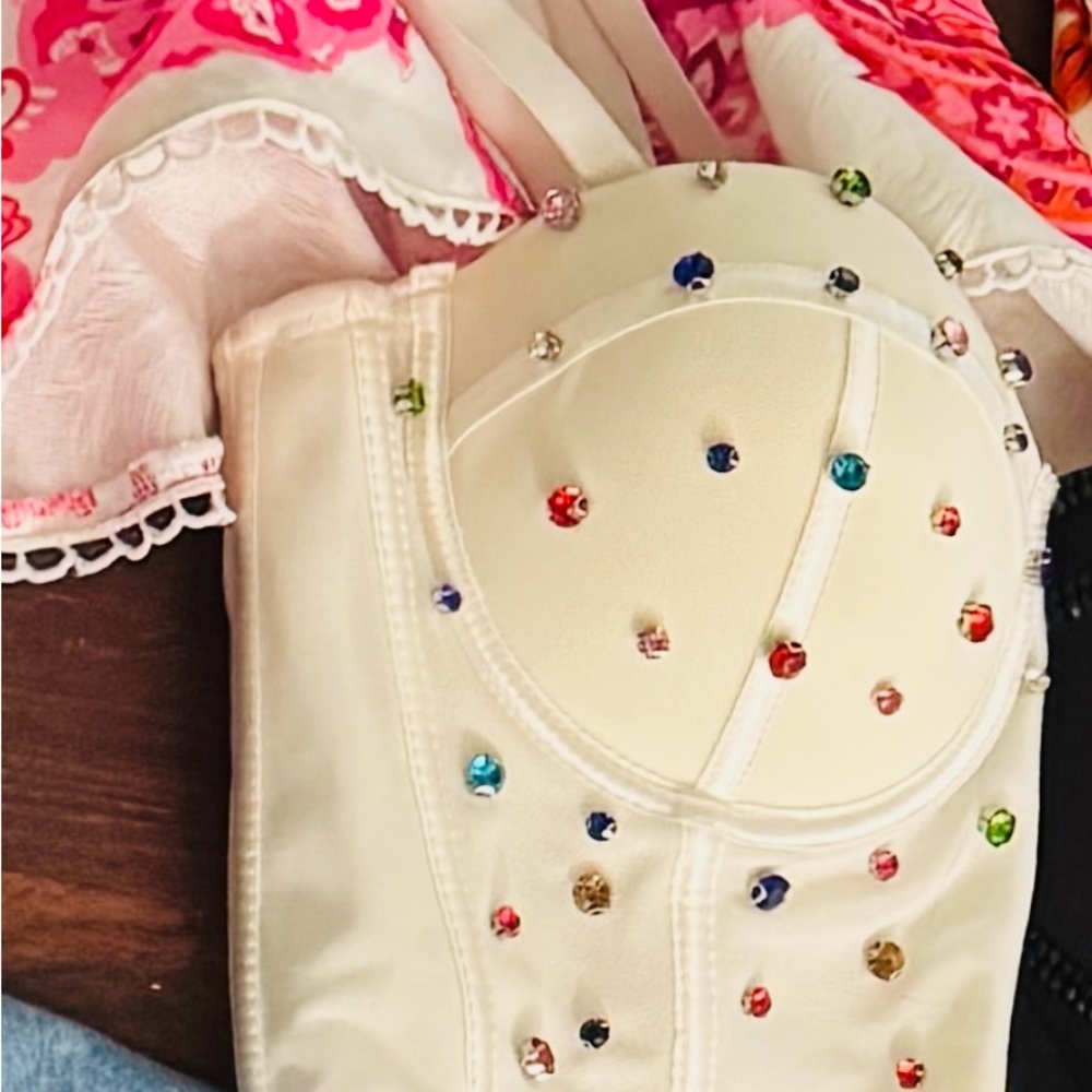 Embellished Cream Corset Top